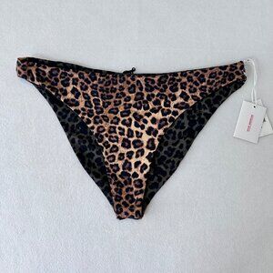 Good American Basic Bikini Cheeky Bottoms Reversible Leopard NWT Size 2XL (6)